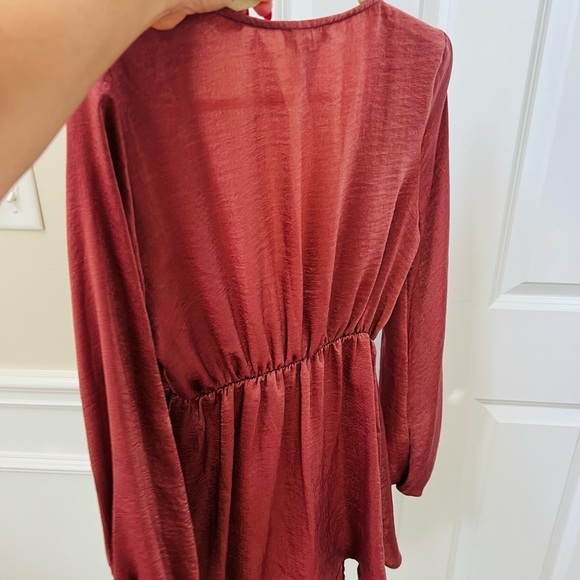 Sage Long Sleeve Dress in Deep Rose - Picture 7 of 8